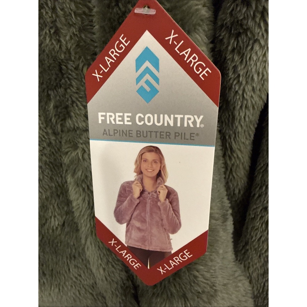 Free Country Woman's Alpine Butter Fleece Jacket Olive Green XL NWT - Picture 3 of 9